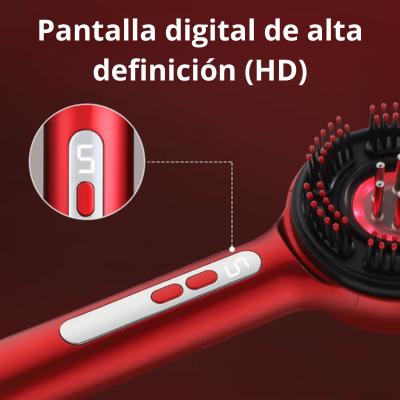 Peine Masajeador Eléctrico 3 en 1: Aplicador de Aceite Capilar y Terapia de Luz Roja 660nm para el Crecimiento del Cabello