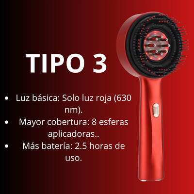 Peine Masajeador Eléctrico 3 en 1: Aplicador de Aceite Capilar y Terapia de Luz Roja 660nm para el Crecimiento del Cabello