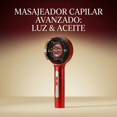 Peine Masajeador Eléctrico 3 en 1: Aplicador de Aceite Capilar y Terapia de Luz Roja 660nm para el Crecimiento del Cabello